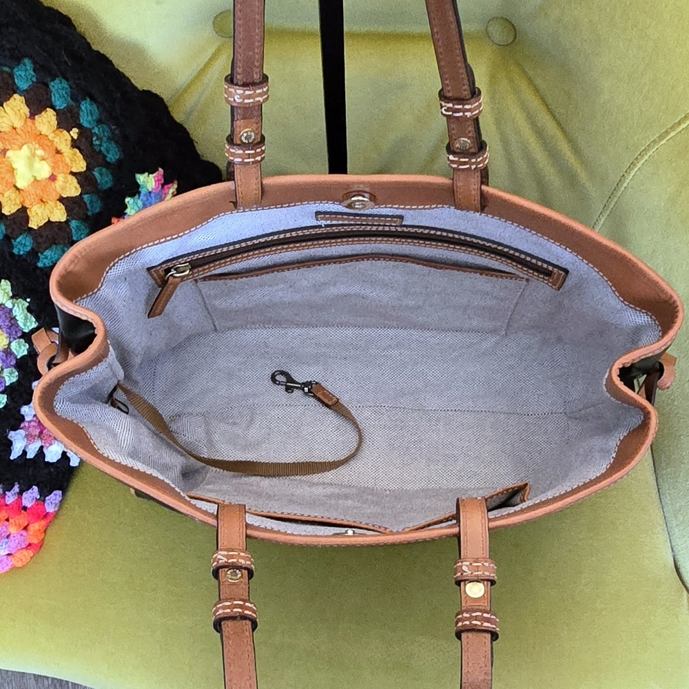 Dooney & Bourke Black and Brown Leather Collette Tote - Picture 5 of 5